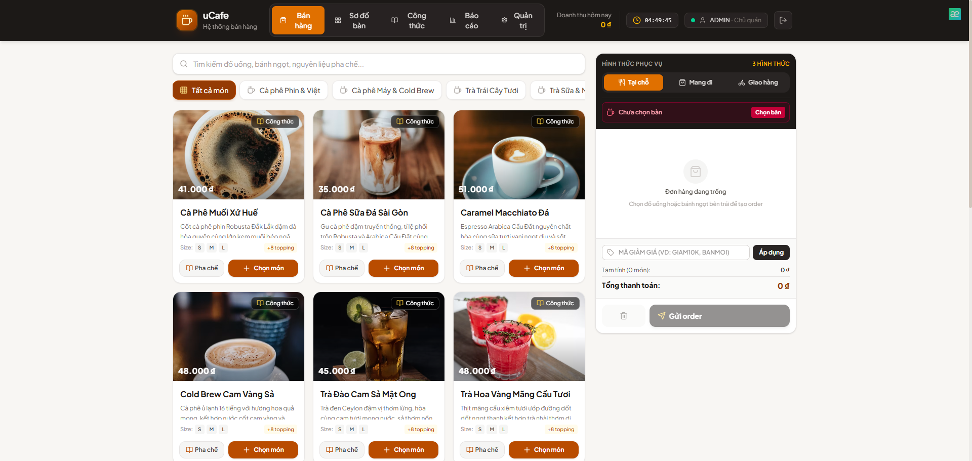 Màn hình uCafe